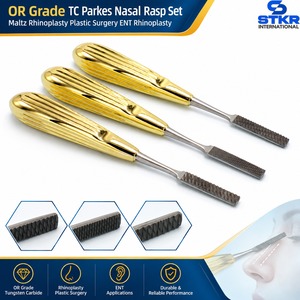 Juego de raspadores nasales OR Grade TC Parkes de carburo de tungsteno para rinoplastia Maltz, cirugía plástica, otorrinolaringología - Product Image 1