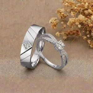 Geometric 14K Solid <b>Gold</b> Hip Hop Style Engagement <b>Ring</b> <b>Set</b> Rhodium Plated Lab Grown Diamond Prong Setting IGI Certified Unisex - Product Image 3
