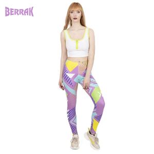 Macheda — Legging feuilles tropicales pour femme, pantalon de Fitness Sexy, taille haute, extensible, bleu, imprimé feuilles tropicales, nouvelle mode - Product Image 1