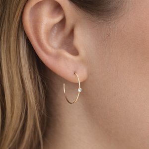 Pendientes de Oro Sólido de 14K y 18K con Diamantes Cultivados en Laboratorio, Corte Redondo, Claridad DEF VS VVS, Diseño de Aro Abierto, Joyería Hecha a Mano - Product Image 5