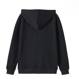 Sweat à capuche noir Alpha Black Chenille avec logo, coupe classique de haute qualité, 100% coton molletonné, vêtement décontracté - Product Image 3