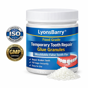 Gránulos de pegamento moldeable de menta herbal de grado alimenticio para reparación temporal de dientes, fijación de dientes postizos, OEM, marca privada, certificado GMP - Product Image 1