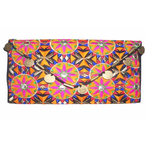 COIN DECORATION MEDIUM SIZE ETHNIC CLUTCH <b>BAG</b> Traditional Handmade <b>Boho</b> Evening Purse Vintage Tribal Party Handbag Women Fashion - Product Image 2