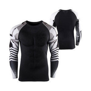 Men Long Sleeve <b>Compression</b> <b>Shirt</b> Sublimation Printed Spandex Polyester Quick Dry Rash Guard Sport Top Full Sleeve - Product Image 3