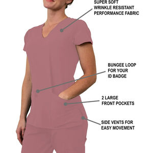 Female Male Custom Logo V-Neck Scrubs <b>Suits</b> <b>Men</b>/Women Nurse Uniforms With Tops Pants Dental Hospital Medical Uniforms Sets - Product Image 2