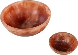 Bol en résine alimentaire artisanal avec motif marbré et tourbillon aquatique pour la maison ou les fêtes, idéal pour contenir des salades par faizacraft - Product Image 2