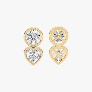 ต่างหูเพชรทรงหัวใจดีไซน์หรูหรา ฝังขอบทองคำ 14K สีเหลือง ยี่ห้อ HIPHOPSTAR รับรองโดย IGI ทันสมัยสำหรับขายส่ง - Product Image 2