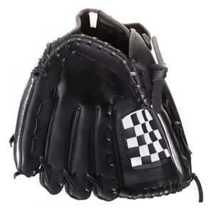 Gant de baseball noir avec patch à carreaux, pour droitier, gant d'entraînement durable, style standard, 1 pièce - Product Image 3