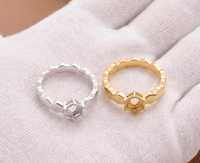 925 Sterling Silber Sechseckiger Edelstein Halbmontierter Ring Geometrischer Wabenring Fassung Blanko-Ringfassung Gold Vermeil