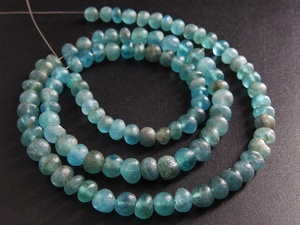 Perle en vrac d'apatite bleu ciel cristal rond poli mat lisse pour la fabrication de bijoux perles de pierre ronde - Product Image 2