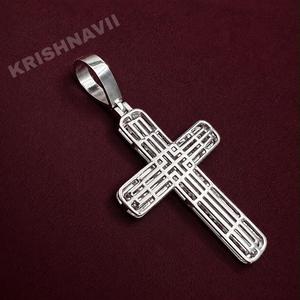 Luxury VVS Moissanite Christian Baguette Cut <b>Cross</b> <b>Pendant</b> Silver Plated Iced Hip Hop Religious Necklace Gift for <b>Men</b> Women - Product Image 3