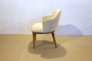Modern Contemporary Upholstered <b>Dining</b> <b>Chair</b> Teak Wood Legs <b>Black</b> Finish Polyester Seat Home Furniture Hotel Villa Use Model - Product Image 3