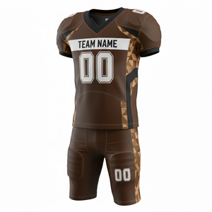 Ensemble de maillot et short de football américain personnalisé, respirant, à séchage rapide, antibactérien, anti-UV, avec position du logo sur le devant - Product Image 2