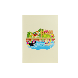 <span class=keywords><strong>Carte</strong></span> pop-up 3D personnalisée pour fête de piscine canine, <span class=keywords><strong>carte</strong></span> de vœux faite à la main, <span class=keywords><strong>invitation</strong></span> créative sur le thème des animaux de compagnie, <span class=keywords><strong>carte</strong></span> cadeau, vente en gros - Product Image 2