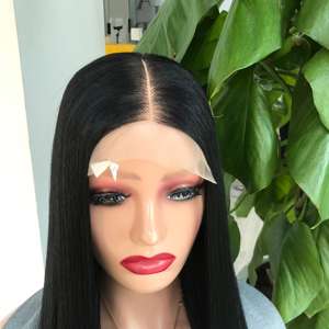 Precio al por mayor Super alta calidad Super doble dibujado vietnamita largo oscuro Peluca de extensiones de pelo tendencia estilo de pelo peluca - Product Image 6