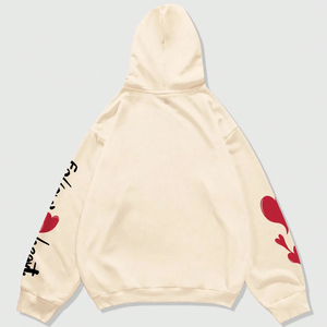เสื้อฮู้ดดี้ผู้ชายพิมพ์ลายสกรีนแบบกำหนดเอง ปักลายกราฟิก น้ำหนัก 370 กรัม ทรงโอเวอร์ไซส์ ผ้าฝ้ายฟลีซ แฟชั่นฤดูหนาว รับผลิตแบบ OEM - Product Image 2