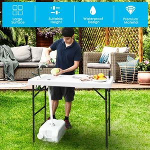 Table de cuisine de camping avec pulvérisateur, évier pliable et robinet pour les aventures en plein air et les campings - Product Image 2