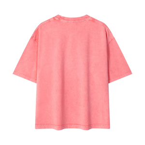 Men's Vintage Acid Wash 100% Cotton Boxy Fit T-Shirt Custom Logo Oversized Heavyweight Breathable Streetwear Loose Fit - Product Image 4