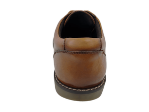 Chaussures Oxford en cuir véritable marron pour homme, bout rond, lacets, respirantes, à porter toute l'année - Product Image 3