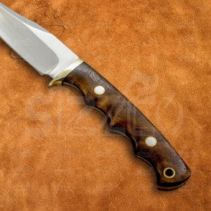 Cuchillo de Caza y Camping Ranger de Madera de Hierro Hecho a Mano Personalizado, Acero D2, Utilitario, OEM, EDC, Mango Pulido, Funda de Cuero, Regalo para Él - Product Image 5