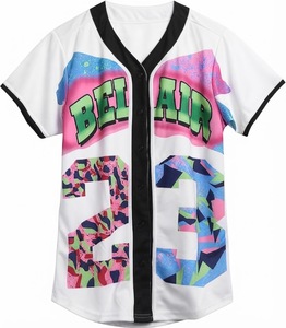 Maillot de baseball unisexe Orha International Bel Air 23, impression sublimée, manches courtes, boutons sur le devant, coupe classique, adultes, toutes saisons - Product Image 3