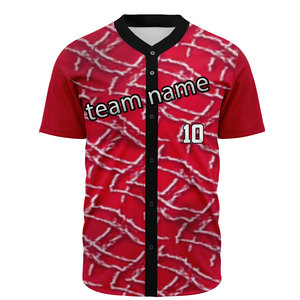 Camiseta de Béisbol Personalizada con Botones, Sublimada, para Hombre, Transpirable, de Poliéster, Uniforme Bordado, Estampado, en Blanco, para Softbol, en Oferta - Product Image 3