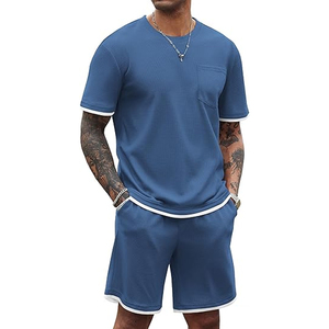 Mens Casual Cotton <b>Set</b> Manufacturer T Shirt Cargo Shorts Summer OEM ODM Bulk Wholesale - Product Image 1