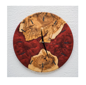 Horloge murale en bois et résine époxy à rayures, idéale pour offrir et décorer la maison, pièce décorative de qualité supérieure pour restaurant et hôtel - Product Image 2