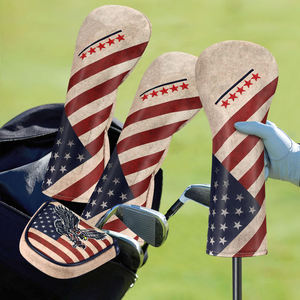 Fundas Personalizadas para Palos de Golf con Diseño de Bandera de Estados Unidos Bordada en Cuero PU Negro, Fundas para Palos de Golf con Diseño Nuevo - Product Image 4