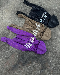 Custom Men's Boxy Zip Hoodie Oversized Heavyweight Vintage Stone Wash Print Distressed 3D Rhinestone Embroidery <b>Patch</b> <b>Applique</b> - Product Image 3