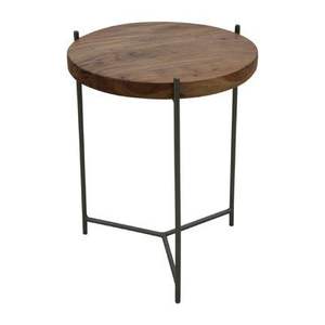 โต๊ะข้างเหล็กหน้าไม้แข็งแรงทนทาน ออกแบบด้วยฐานเหล็กแข็งแรงและพื้นผิวไม้ธรรมชาติที่ใช้งานได้ยาวนาน - Product Image 3