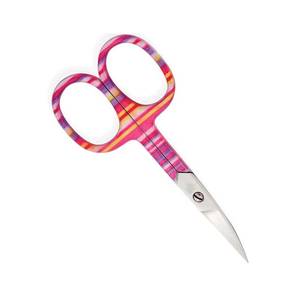 Tijeras de manicura con mango rosa a cuadros, hoja de acero inoxidable, punta afilada para el cuidado de las uñas, uso para adultos - Product Image 4