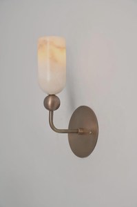 Applique murale moderne en laiton avec abat-jour en marbre, luminaire d'intérieur pour salon, décoration de la maison - Product Image 3