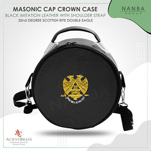 32rd Degree Scottish Rite Crown Cap Case - Double Eagle <b>Down</b> Black Imitation Leather - Product Image 6