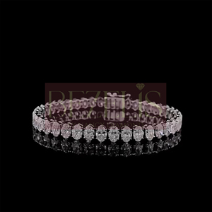 Bracelet tennis ovale en diamant de laboratoire, or blanc 14K 18K, flexible et sans soudure, bijoux de luxe pour femmes, vente en gros - Product Image 3