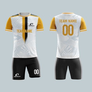 Conjuntos Deportivos de Fútbol de Poliéster, Impresión Digital por Transferencia de Calor, Parte Delantera Corta, Secado Rápido, Transpirable, Uniformes Personalizados con Nombre de Equipo - Product Image 1