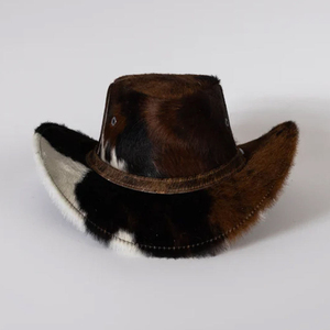 Customized Brand HN-3019 Unisex Black Striped Cowboy <b>Hat</b> with Brown Leather <b>Band</b> Casual Western Style Adult Summer 48-50cm Beach - Product Image 1