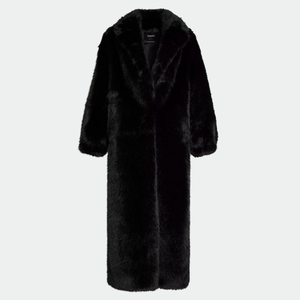 Abrigo con Capucha de Piel Sintética de Alta Calidad, Cálido, con Bolsillos Grandes, Abrigo con Capucha de Piel Sintética Blanca para Bodas y Fiestas - Product Image 3