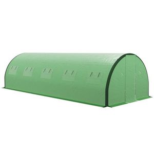 "24.6FT X 10FT X 6.6FT Walk-in Greenhouse with Tempered Glass and Steel <b>Frame</b> for <b>Planting</b> and Hydroponic Grow" - Product Image 2