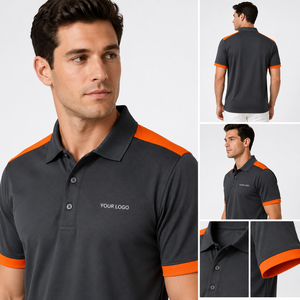 Polo multicolore multipanneaux très demandé pour hommes, vente en gros, séchage rapide, respirant, logo brodé, polos pour hommes - Product Image 4