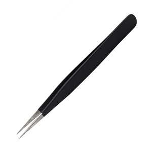 Pince à épiler royale personnalisée en acier inoxydable, ensemble de pinces à cils à pointe lisse, anti-magnétique, pour la pose d'extensions - Product Image 4