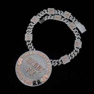Unisex <b>Custom</b> Sterling Silver Hip Hop Pendant Icy Moissanite VVS Clarity Unique Letter <b>Necklace</b> Charm Featuring Rapper's <b>Name</b> - Product Image 1