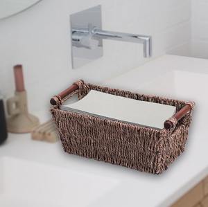 Cesta de mimbre con asa de ratán, cesta de almacenamiento hecha a mano, venta al por mayor, ecológica, hecha en Vietnam - Product Image 6