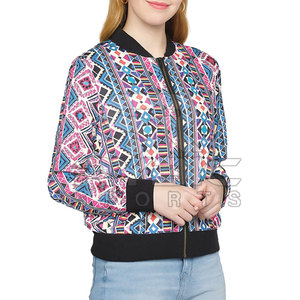 Pakistan Made Signature Style Women Printing Varsity <b>Jackets</b> Premium Quality Garment For Contemporary Fashion For Best Sale - Product Image 2