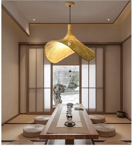 Made in Vietnam Bamboo Rattan Lampshade Handwoven Wicker Pendant <b>Light</b> <b>Shade</b> Bamboo Chandelier <b>Light</b> Cover Lampshade - Product Image 2