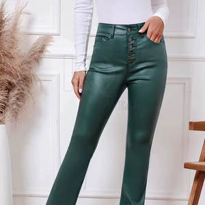 Pantalones de Cuero para Mujer, Cintura Media, Ajustados, Elásticos, Ecológicos, para Amantes de la Moda y Estilo Diario - Product Image 2