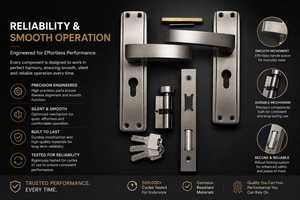 Premium Zinc Alloy Mortise Door <b>Lock</b> Set | Modern Lever Interior Door Handle Cylinder Keys Rust Resistant Ambidextrous KELLTON - Product Image 5