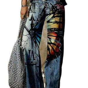 Vente en gros de jeans évasés pour femmes, jeans coupe bootcut, culottes en denim pour femmes - Product Image 2