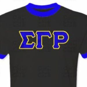 เสื้อยืดคอกลม Sigma Gamma Rho ผ้าซาติน แต่งขอบตัดสี  สำหรับสตรีชมรมพี่น้องกรีก สีน้ำเงิน เหลือง ดำ  แบบสั่งทำพิเศษ - Product Image 5