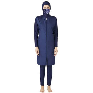 Maillot de bain islamique imprimé à manches longues pour femme, style musulman, coupe haute, burkini islamique 1 pièce en Spandex/Nylon - Product Image 5